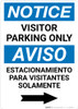 Notice: Bilingual Spanish Visitor Parking Only Right Arrow Portrait