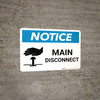 Notice: Main Disconnect Landscape with Icon Notice: Main Disconnect Landscape with Icon