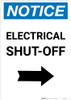 Notice: Electrical Shut-Off Portrait with Right Arrow