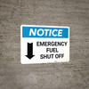 Notice: Emergency Fuel Shut Off with Down Arrow Landscape