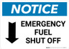 Notice: Emergency Fuel Shut Off with Down Arrow Landscape