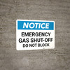 Notice: Emergency Gas Shut-Off Do Not Block Landscape