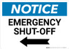 Notice: Emergency Shut-off with Left Arrow Landscape