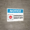 Notice: Emergency Shut-off with Icon Landscape Notice: Emergency Shut-off with Icon Landscape
