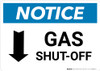Notice: Gas Shut-Off with Down Arrow Landscape