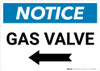 Notice: Gas Valve with Left Arrow Landscape