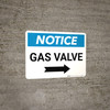 Notice: Gas Valve with Right Arrow Landscape