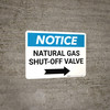 Notice: Natural Gas Shut-Off Valve with Right Arrow Landscape