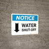 Notice: Water Shut-Off with Down Arrow Landscape