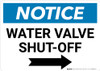 Notice: Water Valve Shut-Off with Right Arrow Landscape Notice: Water Valve Shut-Off with Right Arrow Landscape