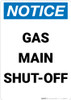 Notice: Gas Main Shut-Off Portrait