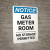Notice: Gas Meter Room No Storage Permitted Portrait