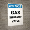 Notice: Gas Shut Off Valve Portrait