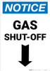 Notice: Gas Shut-Off with Down Arrow Portrait Notice: Gas Shut-Off with Down Arrow Portrait
