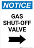 Notice: Gas Shut-Off Valve with Right Arrow Portrait Notice: Gas Shut-Off Valve with Right Arrow Portrait