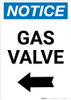 Notice: Gas Valve with Left Arrow Portrait
