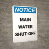 Notice: Main Water Shut-Off Portrait