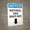 Notice: Natural Gas Shut Off with Down Arrow Portrait Notice: Natural Gas Shut Off with Down Arrow Portrait