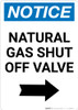 Notice: Natural Gas Shut-Off Valve with Right Arrow Portrait