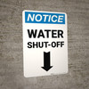 Notice: Water Shut-Off with Down Arrow Portrait
