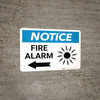 Notice: Fire Alarm with Left Arrow Landscape