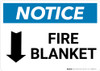 Notice: Fire Blanket with Down Arrow Landscape Notice: Fire Blanket with Down Arrow Landscape