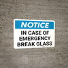 Notice: In Case Of Emergency Break Glass Landscape