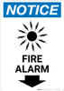Notice: Fire Alarm with Down Arrow Portrait