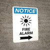 Notice: Fire Alarm with Right Arrow Portrait