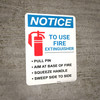 Notice: Fire Extinguisher Procedure Portrait Notice: Fire Extinguisher Procedure Portrait
