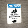 Notice: Wildfire Evacuation Route with Up Arrow and Icon Portrait Notice: Wildfire Evacuation Route with Up Arrow and Icon Portrait