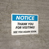 Notice: Thank You For Visiting - See You Again Soon Landscape Notice: Thank You For Visiting - See You Again Soon Landscape