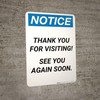Notice: Thank You For Visiting - See You Again Soon Portrait