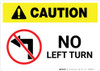 Caution: No Left Turn with Icon Landscape