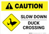 Caution: Slow Down - Duck Crossing with Icon Landscape Caution: Slow Down - Duck Crossing with Icon Landscape