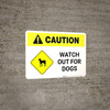 Caution: Watch Out for Dogs with Icon Landscape Caution: Watch Out for Dogs with Icon Landscape
