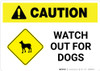 Caution: Watch Out for Dogs with Icon Landscape Caution: Watch Out for Dogs with Icon Landscape