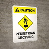 Caution: Pedestrian Crossing Left Arrow with Icon Portrait