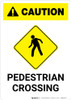 Caution: Pedestrian Crossing with Icon Portrait