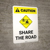 Caution: Share the Road with Icon Portrait