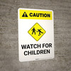 Caution: Watch for Children with Icon Portrait Caution: Watch for Children with Icon Portrait