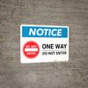 Notice: One Way - Do Not Enter with Icon Landscape