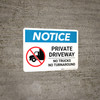 Notice: Private Driveway - No Trucks No Turnaround with Icon Landscape Notice: Private Driveway - No Trucks No Turnaround with Icon Landscape