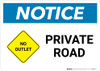 Notice: Private Road - No Outlet with Icon Landscape