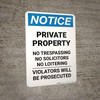 Notice: Private Property - No Trespassing/Solicitors/Loitering Portrait