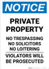 Notice: Private Property - No Trespassing/Solicitors/Loitering Portrait