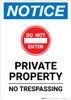 Notice: Private Property - No Trespassing Portrait