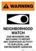 Warning: Neighborhood Crime Watch with Icon Portrait Warning: Neighborhood Crime Watch with Icon Portrait