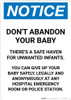 Notice: Don't Abandon Your Baby - There's a Safe Haven Portrait Notice: Don't Abandon Your Baby - There's a Safe Haven Portrait