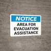 Notice: Area For Evacuation Assistance Landscape Notice: Area For Evacuation Assistance Landscape